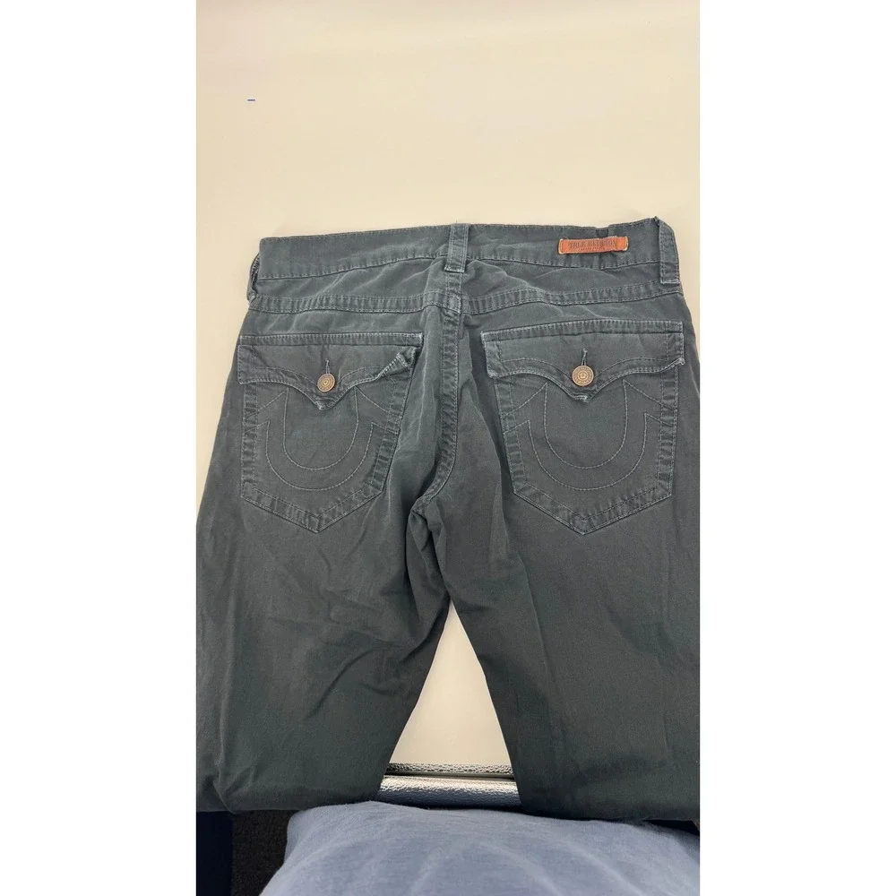 True Religion Pants Mens 32 Blue Straight Leg Flap Pocket Horseshoe Streetwear